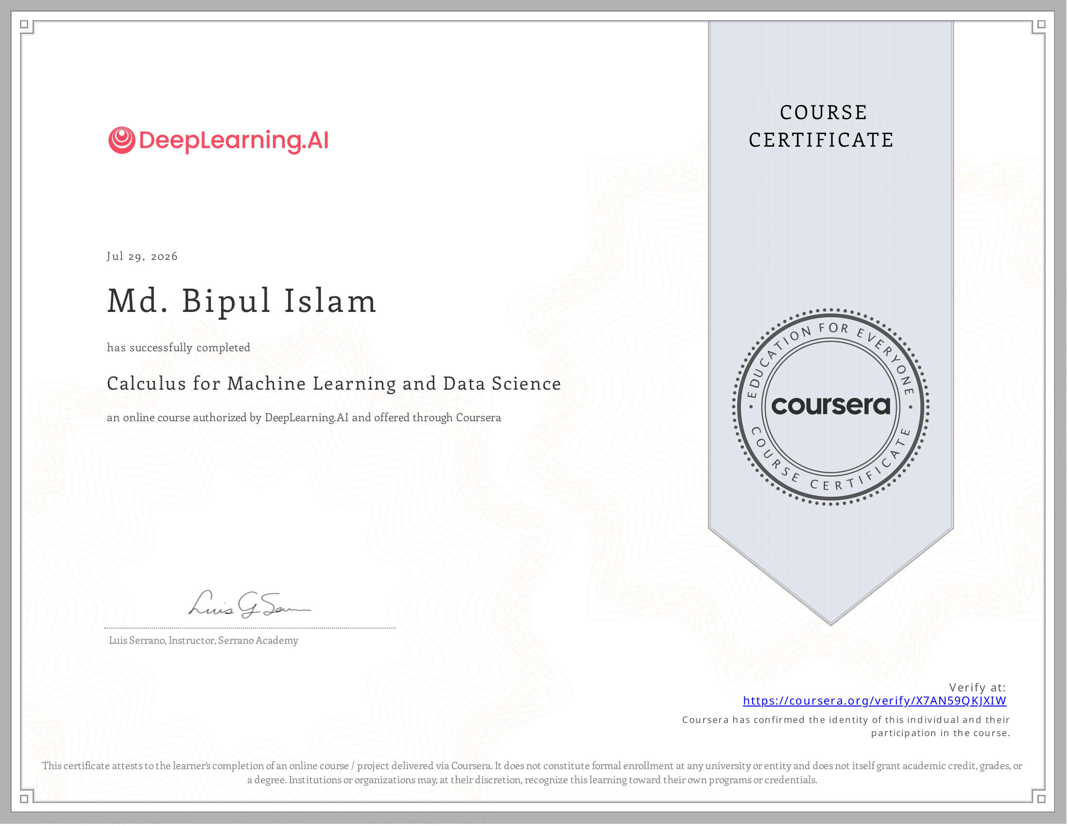 Calculus for Machine Learning and Data Science